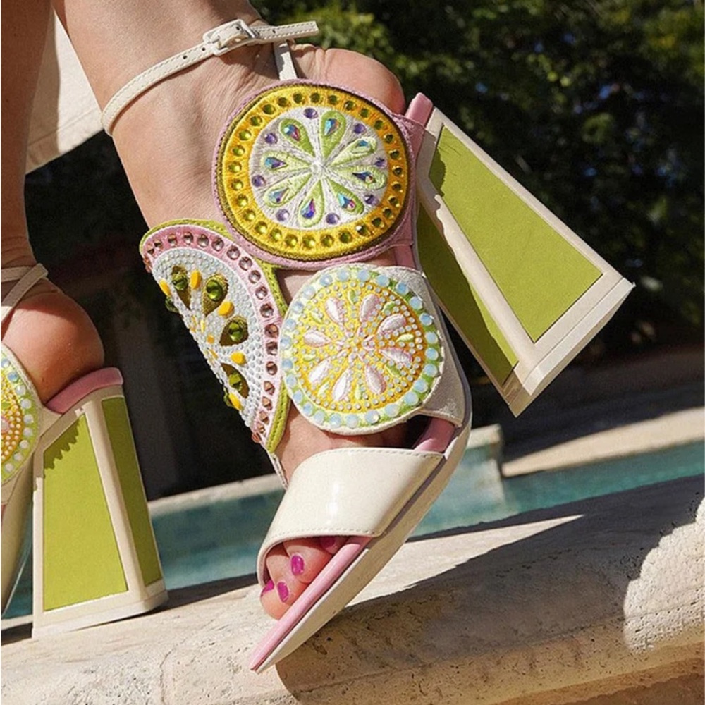 FSJ Multicolor Embellished Heels
